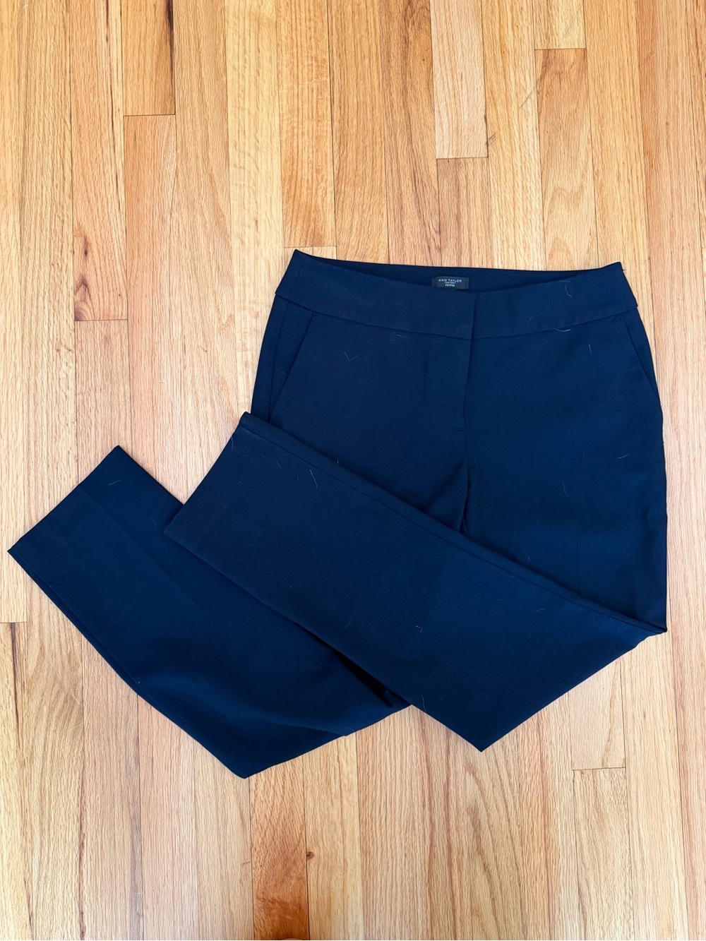 Ann Taylor Black Ankle-Length Slim Trousers